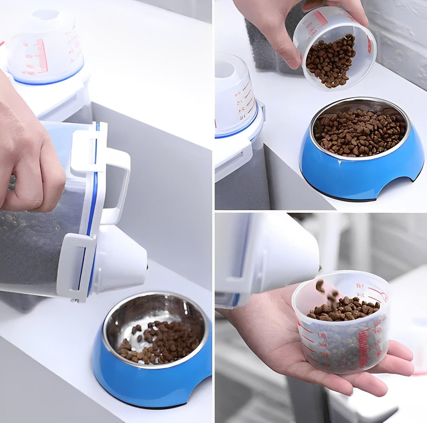 Kit Dosador e Armazenador de ração pet - Compre 1 e Leve 2